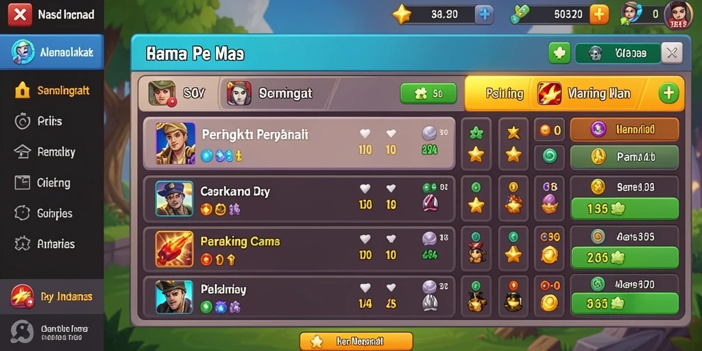 Latar belakang warna-warni yang mendukung setiap level.